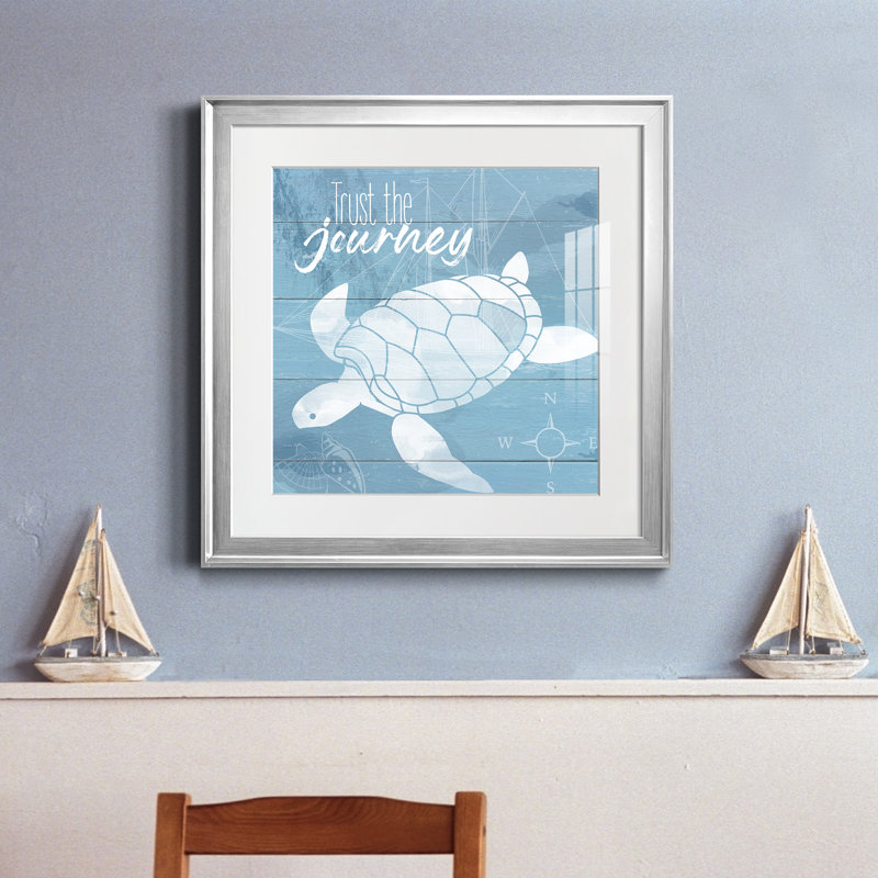Trust the Journey - peinture encadrée, Encadrement argenté, H 17,5 po x l 17,5 po x P 1,5 po