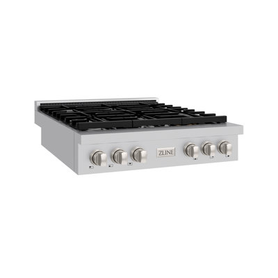 ZLINE 36 in. Autograph Paramount Gas Rangetop w/ 6 Burners & Champagne Bronze Accents