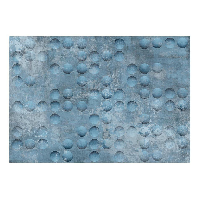 Ammy Polka Dots Wall Mural, Blue, 110" L x 157" W