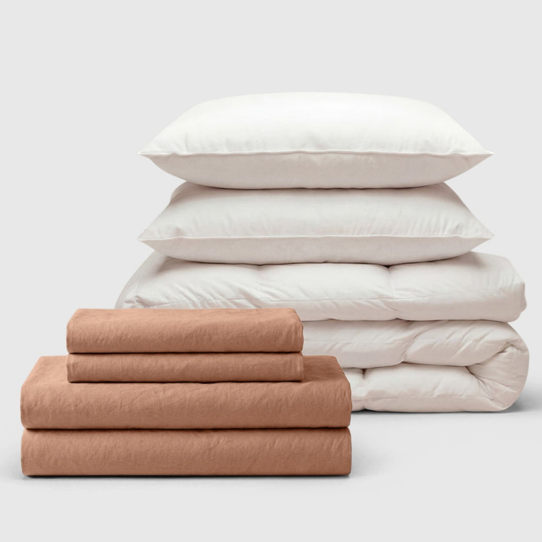 Bedable Brown Percale Move-In Bedding Set - Double - King - Image 2