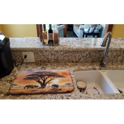 Tapis de vaisselle Elephants Savanna Sunrise
