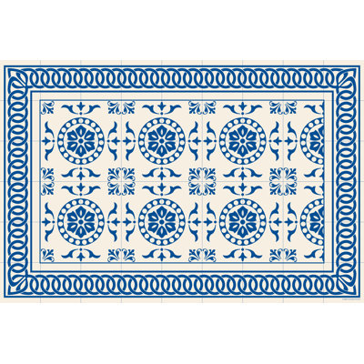 Toile Water Resistant Non-Skid Kitchen Mat
