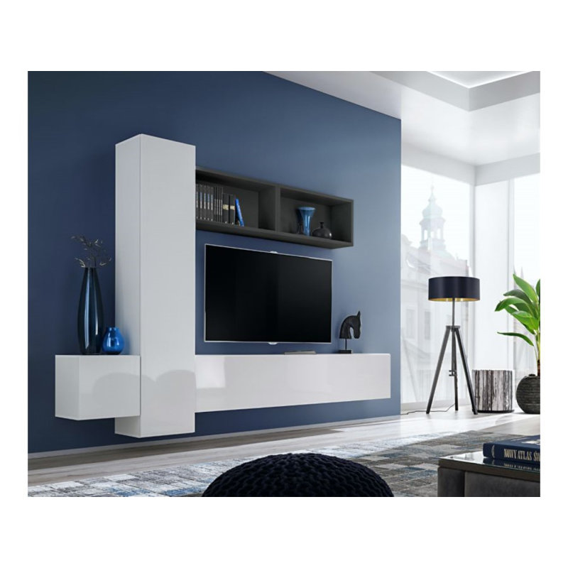 Olaughlin Unfinished Floating Entertainment Centre for TVs up to 60", White/Black