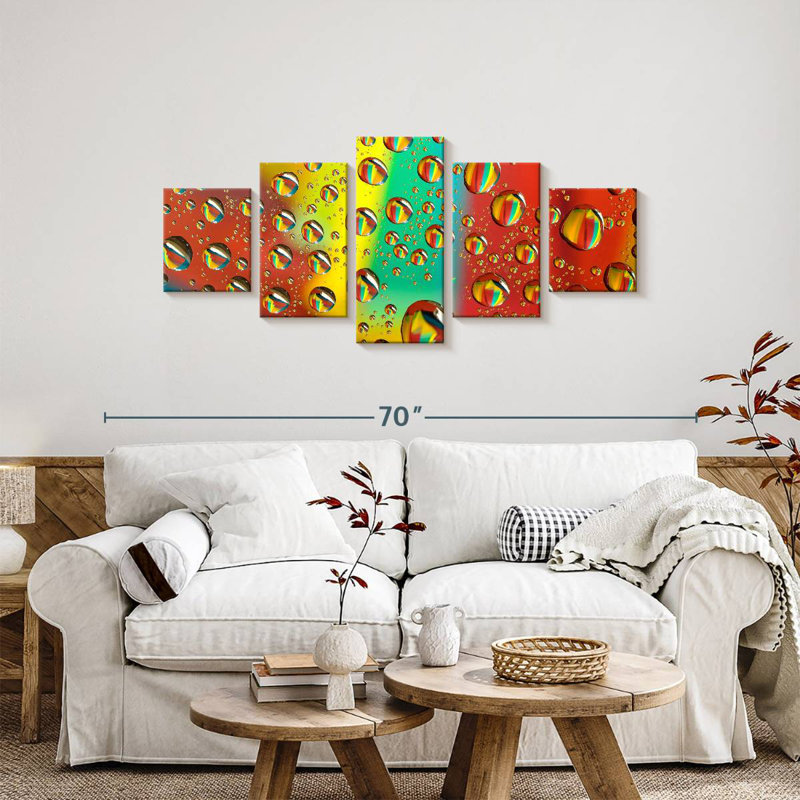 Rainbow Water Droplets, 24" H x 55" W