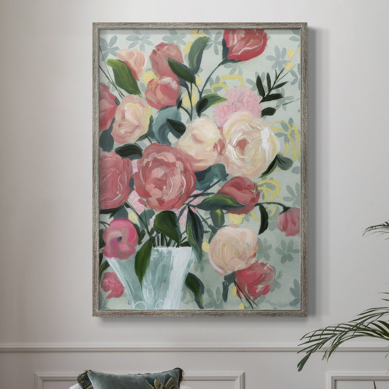 «Painted Posies I», reproduction encadrée - bois massif, H 30 po x l 24 po