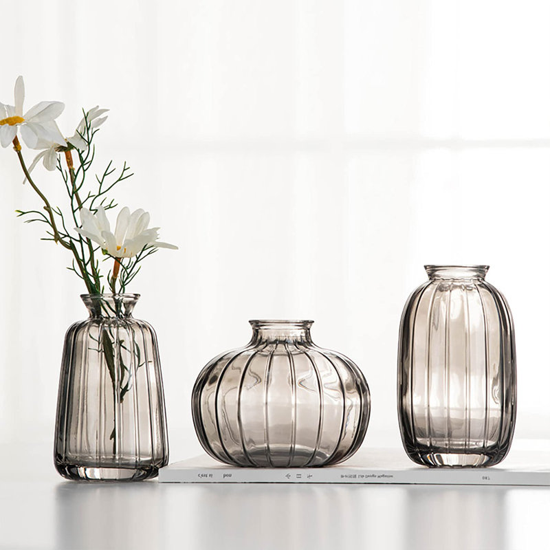 Tricia Glass Table Vase, Gray