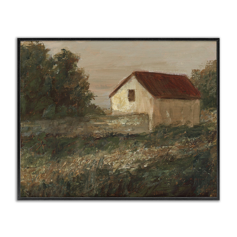 Art traditionnel de giclée sur le toit rouge traditionnel par Ethan Harper, Giclée encadrée noir minuit, H 16 po x l 20 po
