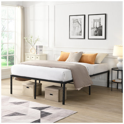 Full Size Heavy Duty Metal Bed Frame - Noise-Free Platform with Under-Bed Storage & Easy Assembly