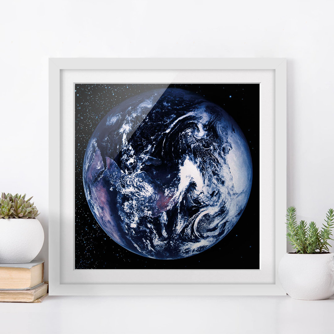 Gerahmter Grafikdruck Planet Earth