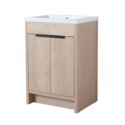(KD-PACKING)24 Inch Freestanding Bathroom Vanity With White Resin Sink(G-Lemon SKU:BVB02424PLO-GRB2440),W1286S00017