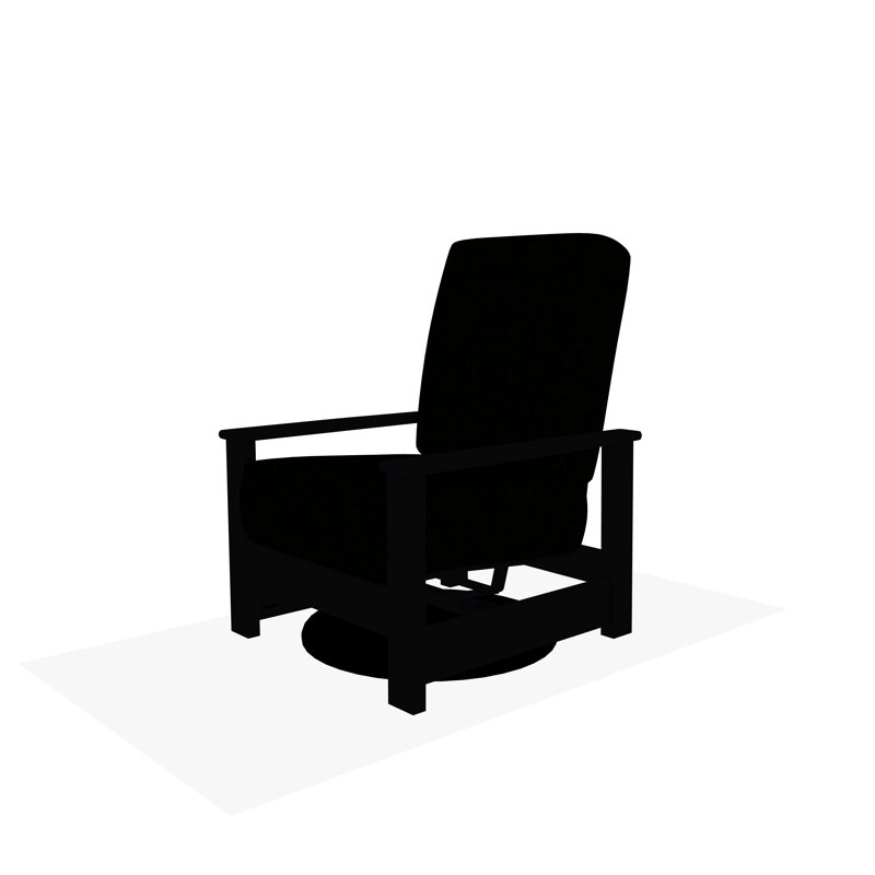 Leeward Marine Grade Polymer Deep Seating Cushion Swivel Hidden Rocker, Black, Black 5D Sunbrella®