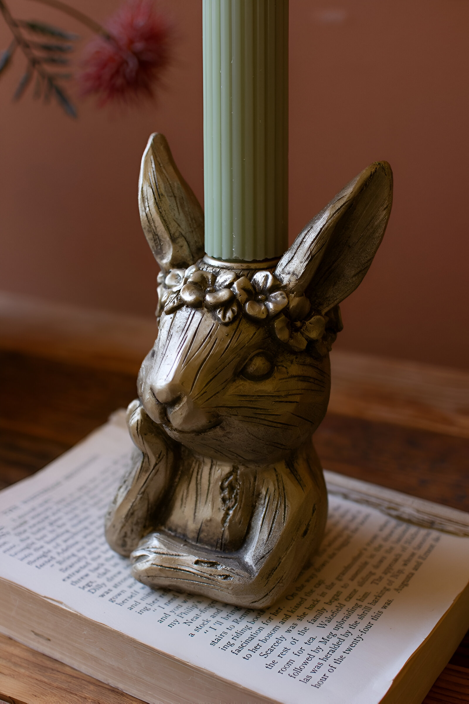 Trinx Painted Resin Rabbit Taper Candle Holder - Wayfair Canada