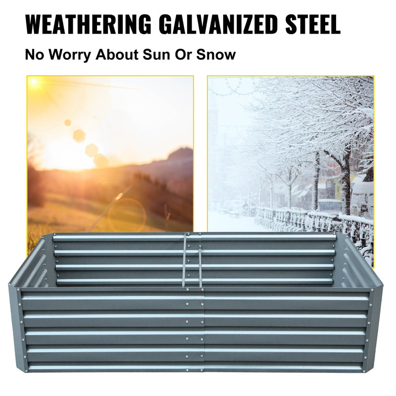 Carsynn Galvanized Steel Raised Garden Bed