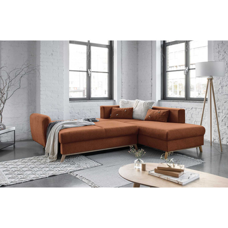 Scandic Lagom 6 Seater Sofa Bed, Right facing, Brick Red