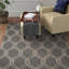 Tapis géométrique en laine / viscose touffeté à la main Patchin - gris foncé / ivoire-22211475