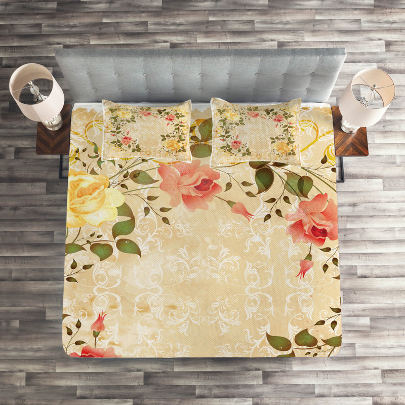 Polyester Floral Coverlet