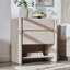 Table de chevet moderne de 25 po avec station de charge Bolanos, table de chevet en bois avec 2 tiroirs de rangement et tablette ouverte, conception d'angle arrondi pour la chambre à coucher-123027690-129683576