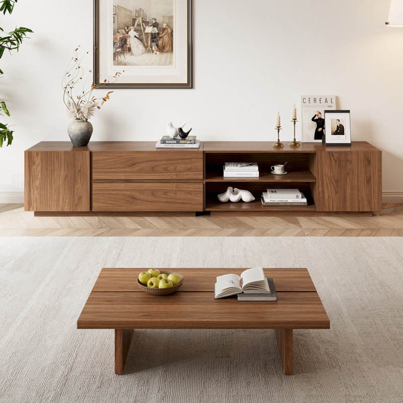 Ensemble de table de salon brun