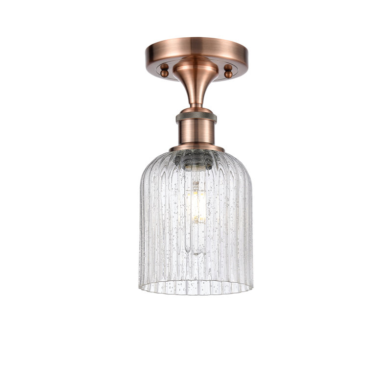Ballston - Adriena - 1 Light 5" Semi-Flush Mount, Seedy, Antique Copper