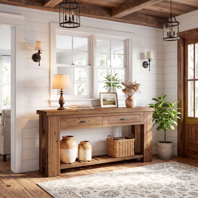 63cm Solid Wood Console Table