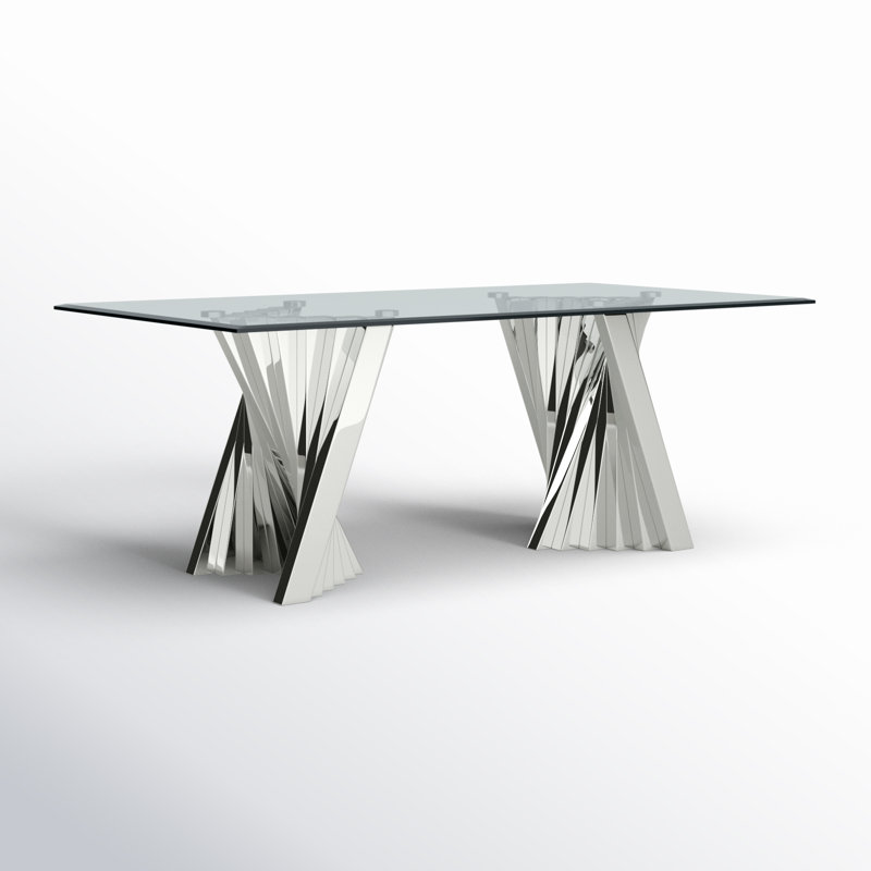Table de salle à manger Ammerman, Argent, L 42 po x L 78 po
