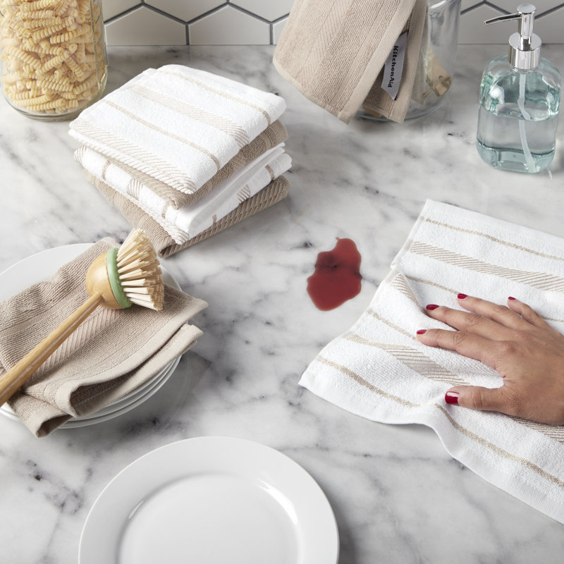 KitchenAid Albany Dishcloth 12"x12", Milkshake Tan
