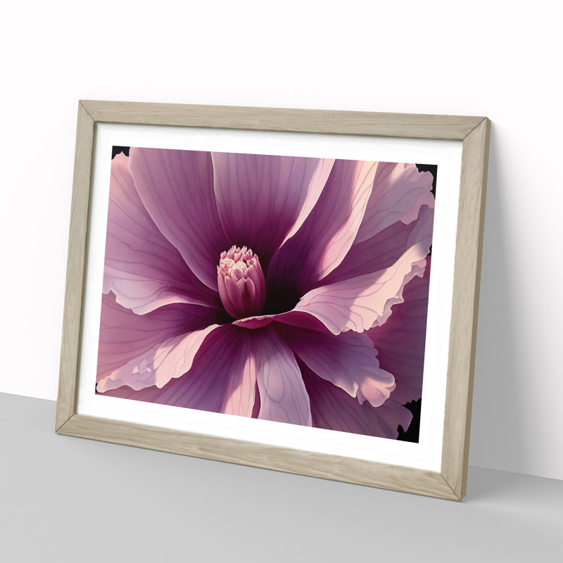 Stunning Carnation Flower 1 Piece Single Picture Frame Painting, 25cm H x 34cm W x 2cm D, Oak