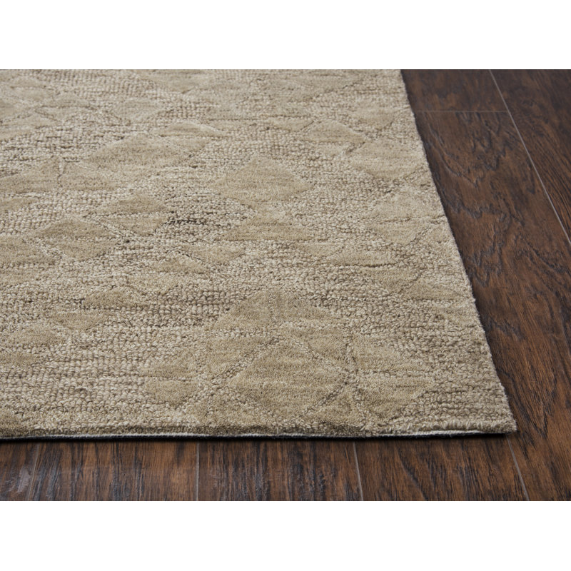 Tapis beige en laine touffeté à la main Phan, Rectangle 8 pi x 10 pi