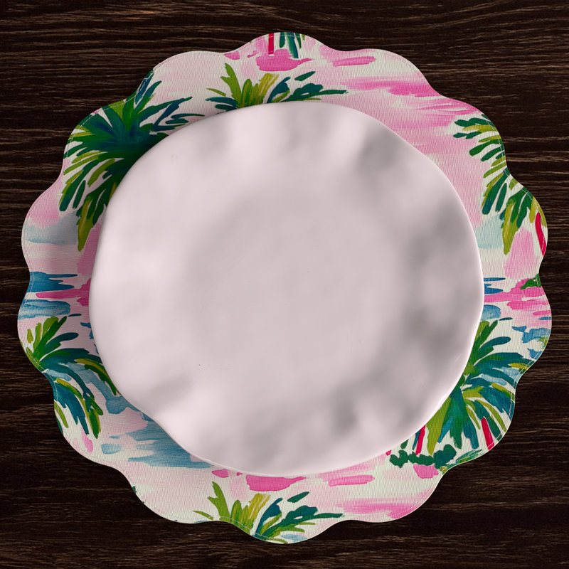 Vida Palm Trees Reversible Round Placemats (Multi)