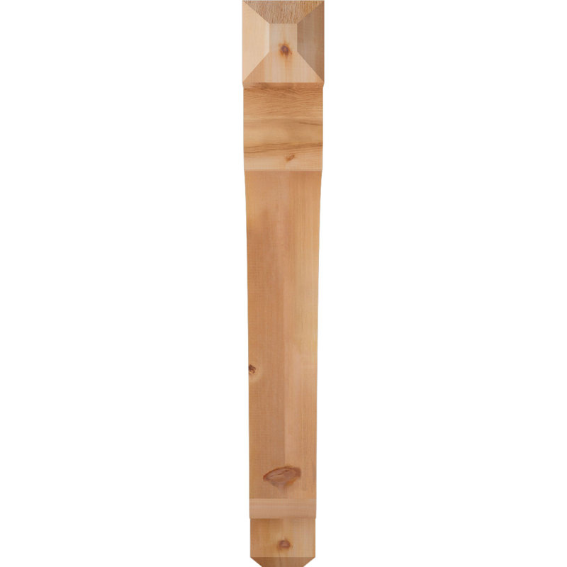 H Wood Bracket/Corbel, Western Red Cedar (Rough Sawn), 48" H x 6" W x 40" D