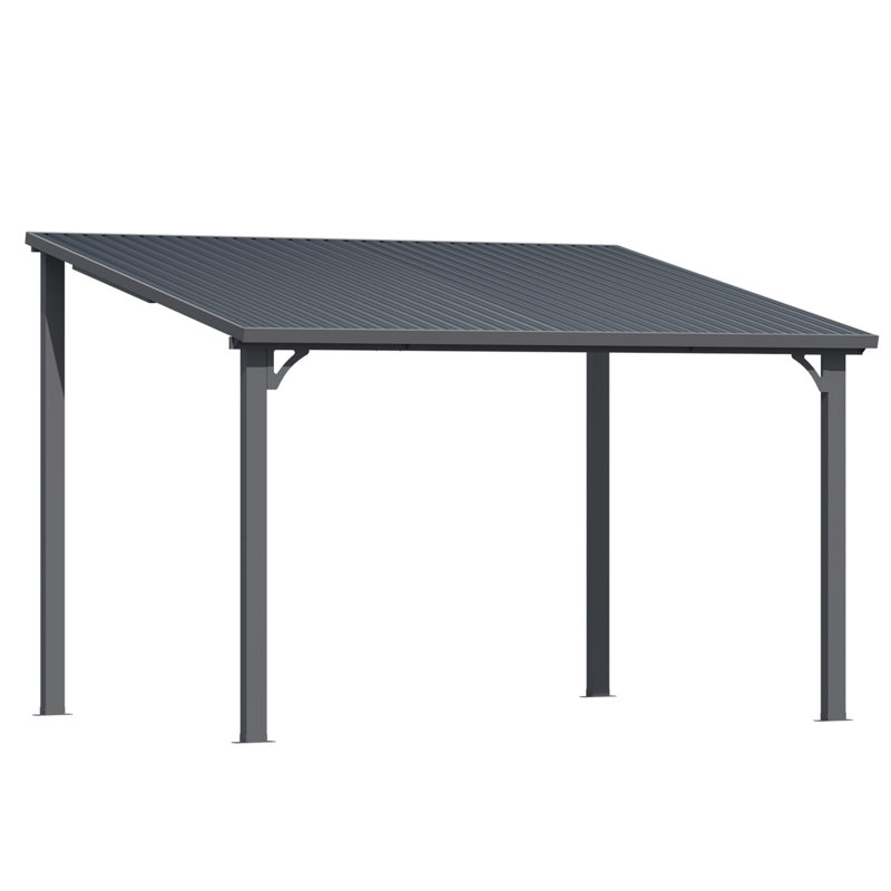 Hardtop Gazebo With Galvanized Steel Sloping Roof, 12' W x 8' D