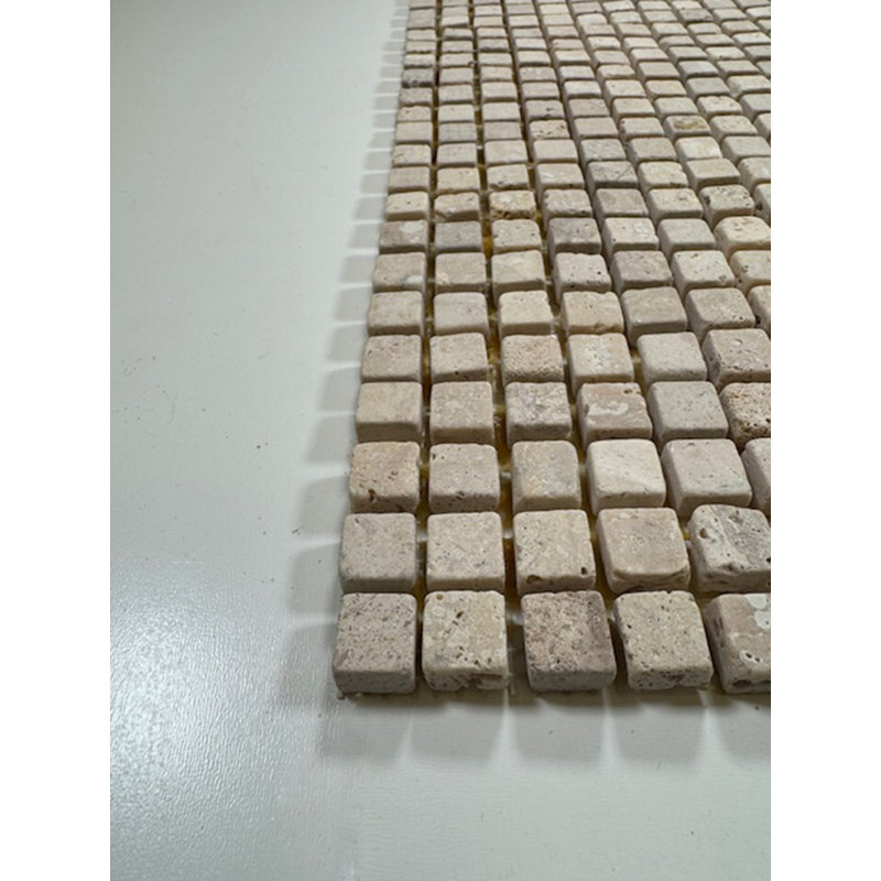 Tumbled Travertine Mosaic 5/8''X5/8''