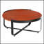 Table basse d'extérieur ISAAC avec structure en métal durable et plateau en bois d'acacia, parfaite pour un décor de patio moderne