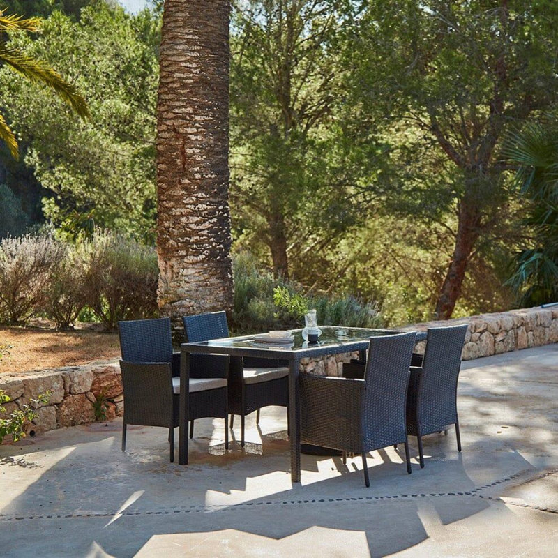 Ahmid - Person 150Cm L Outdoor Table Set, Black