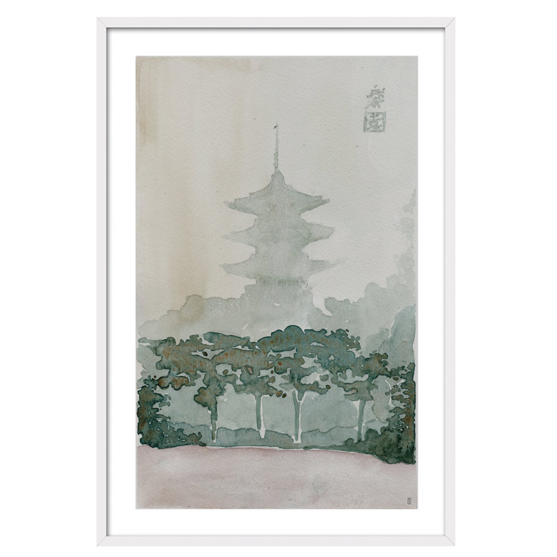 Nipon Pagoda III by César Ortiz Echagüe - Single Picture Frame Painting, 90cm H x 60cm W x 3cm D