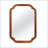 Rectangular Solid Wood Mirror with Rounded Corners in Yellowish Brown (20x30)-1834341655