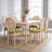 French Country Dining Chairs Set Of 2, Upholstered  Chairs With Nature Rattan Round Back, For Living Room, Kitchen , Restaurant Use-1926111993