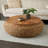 Kai Cole And Grey Rattan Wrapped Brown Living Room Coffee Table With Teak Tabletop