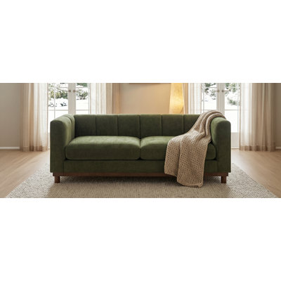 Canapé moderne 2 places 200 cm (78,7 po) pour salon, appartement et petits espaces, vert