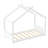 Twin Kids House Floor Bed, Solid Wood Frame with Slats, Montessori Low-Profile Design, No Box Spring Needed, White-653079400-653079407