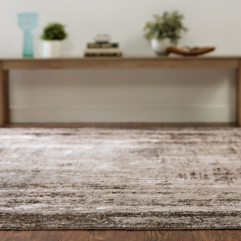 Evgenii Area Rug, Rectangle 7'9" x 9'9", Gray/Brown