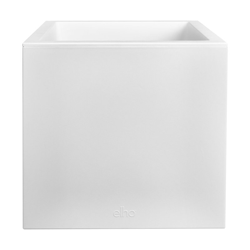 Vivo Next Square Planter Box, White, 24.9cm H x 29.5cm W x 29.5cm D