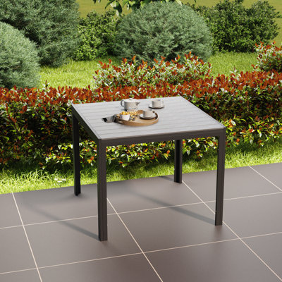 Table de salle à manger d'extérieur carrée en aluminium thermolaqué