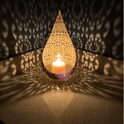 Lattice Tear Drop Votive Candle Holder