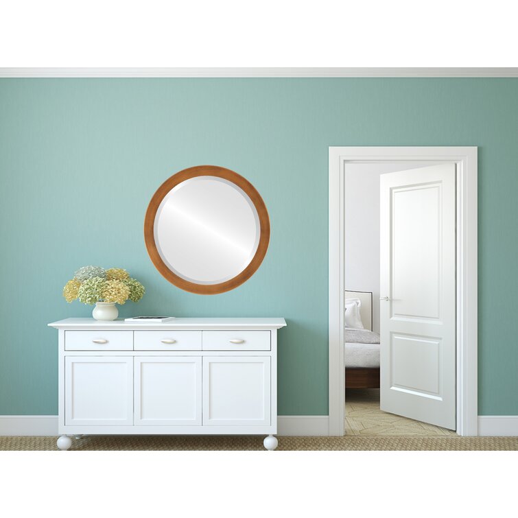 George Oliver Barden Wood Round Wall Mirror | Wayfair