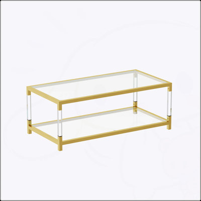 Table basse minimaliste à structure en métal doré, élégante et durable pour tout espace de vie.