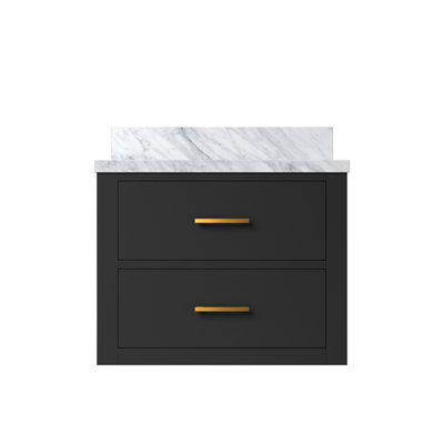 Black Single Bath Vanity 24 In. W X 18 In. D, With Acrylic Top