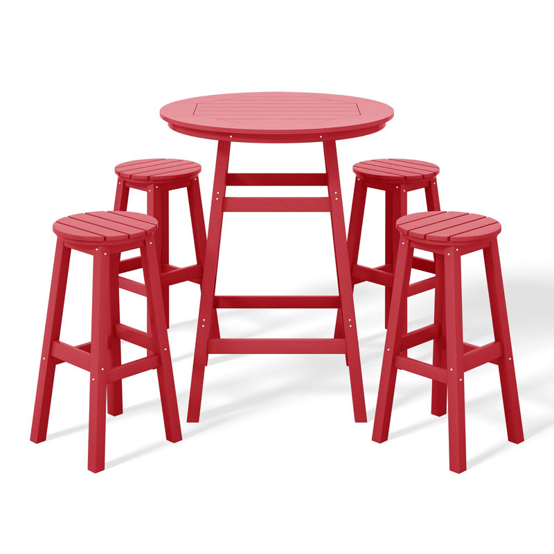 Laguna 5-Piece Round Bar Set, Red