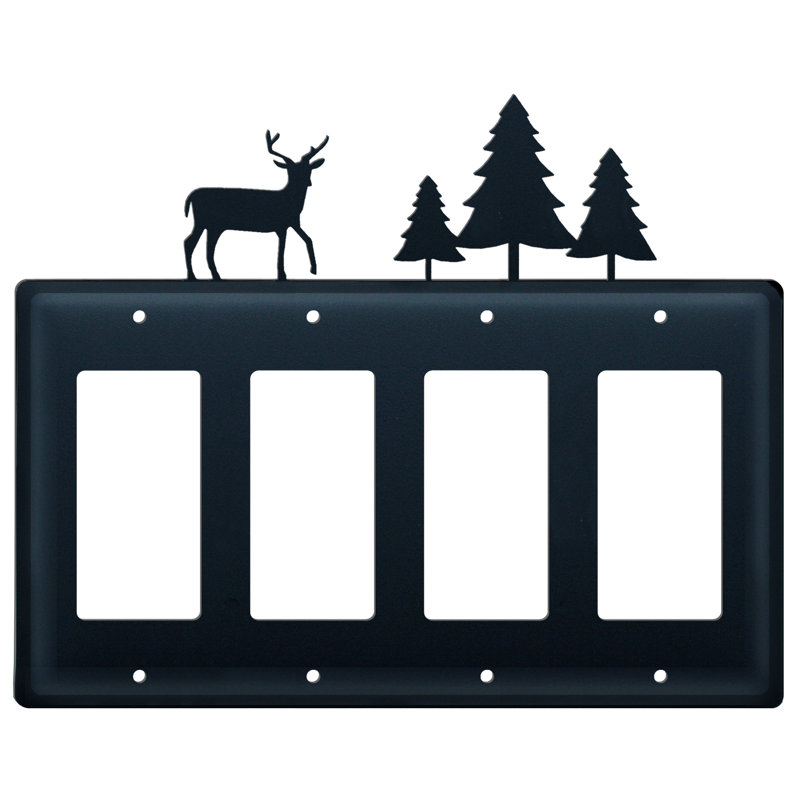 Deer and Pine Trees 4-Gang Rocker Wall Plate