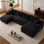 Canapé modulaire en forme de U de 134 po - noir, assise profonde, poches latérales, conception modulaire, aucun assemblage requis-566018267-566018260